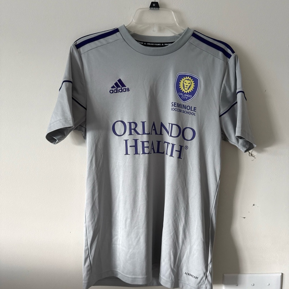 Adidas Gray and Purple Seminole Soccer School Men's Jersey